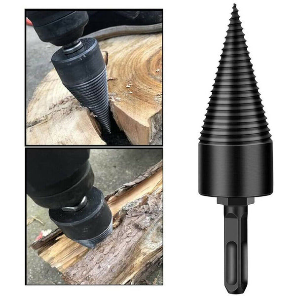 Log Wood Cone Driver Splitter Screw Splitting Firewood Drill Bit High Speed