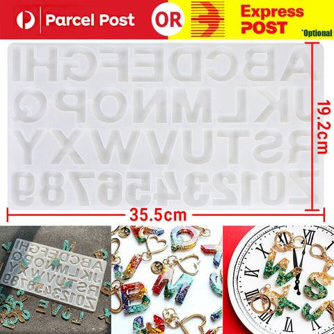 Silicone Alphabet Letter Number Resin Molds For Keychain Casting Making Moulds