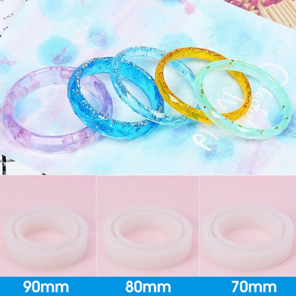 1/2 Round Silicone Mold Casting Mould DIY Bangle Jewelry Tool Kit Resin Bracelet