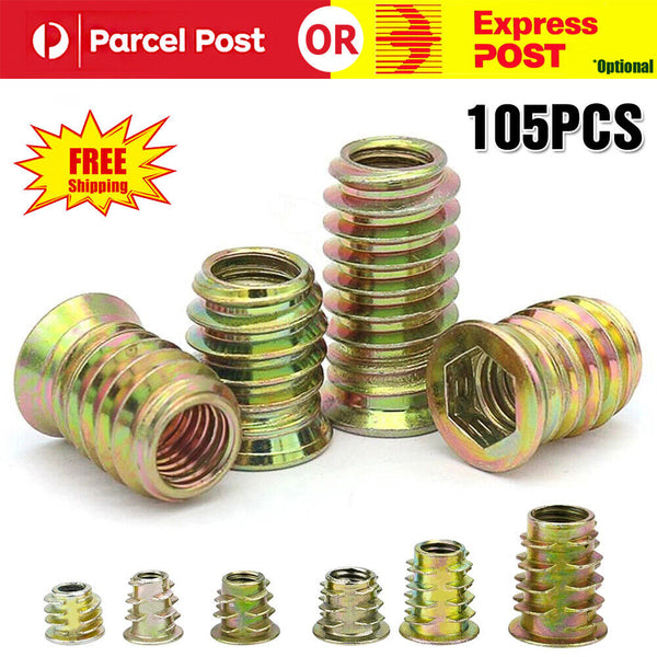 105 X M4 M5 M6 M8 M10 Thread Hex Drive Insert Fixing Wood Screw Inserts Nut Box