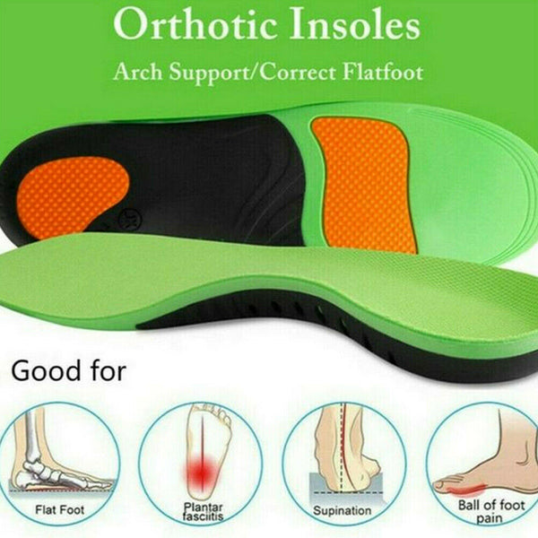 Pair Insole Orthotic Arch Support Shoe Flat Feet Correct Pad Pain Relief Plantar