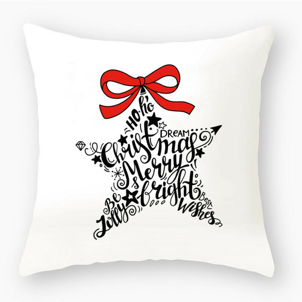 Christmas Cushion Cover Throw Waist Bolster Pillow Case Sofa Home Party Decor