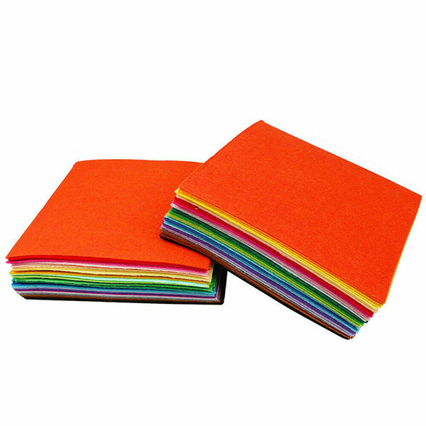 40pcs Mix Colour Squares Non Woven Felt Fabric Sheets For Kids DIY Art Handcraft