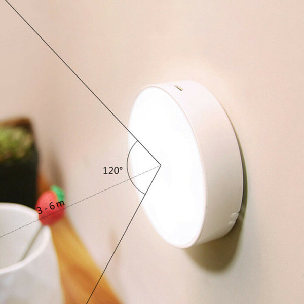 Rechargeable Motion Sensor LED Night Light Body Induction Lamp Wall Mount White