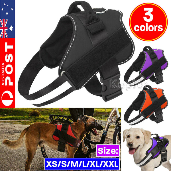 XS-XXL Strong Adjustable Pet Puppy Dog Walk Harness Leash Reflective Harnesses