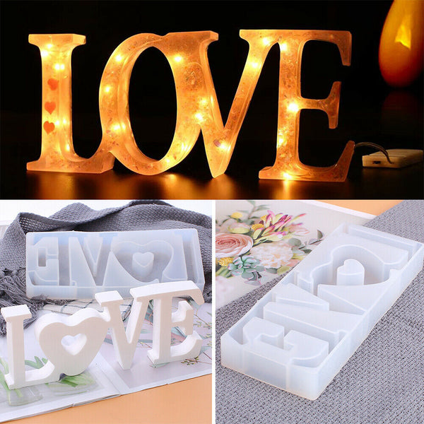 LOVE Sign Resin Casting Mold Silicone Jewelry Making Epoxy Mould Craft Tool DIY