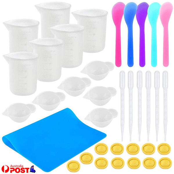 36Pcs Silicone Mixing Measuring Cups UV Resin Mold Casting Jewelry Tool Kit DIY