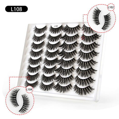 16 Pairs/Set False Eyelashes Long Thick Natural Fake Eye Lashes Makeup Handmade