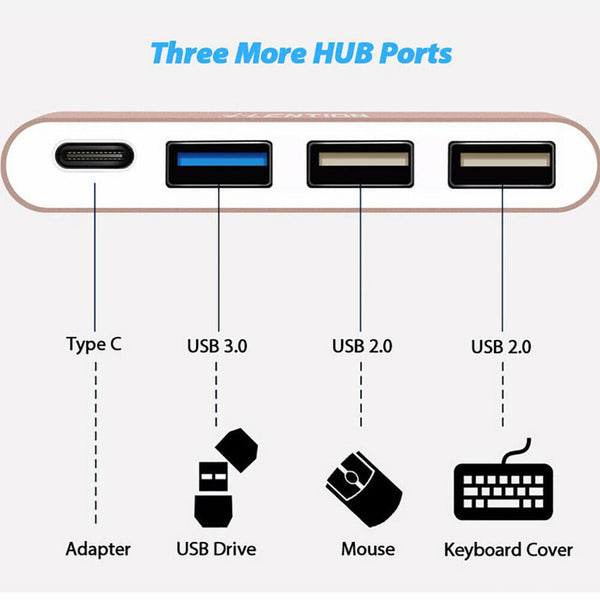 Type C USB-C 3.1 to 4-Port Hub USB 3.0 2.0 Charging Adapter For Thunderbolt AU