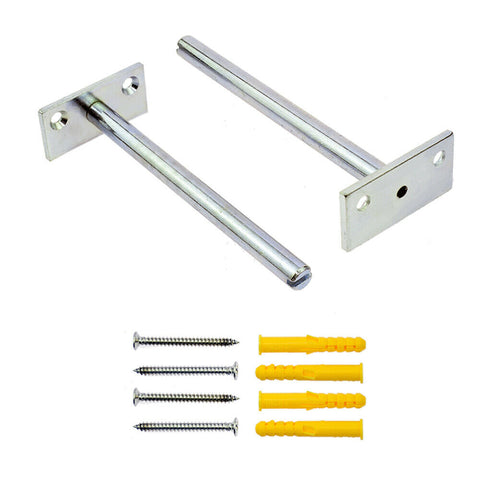 2pcs Concealed Steel Strong Hidden Floating Shelf Support Brackets Install Set