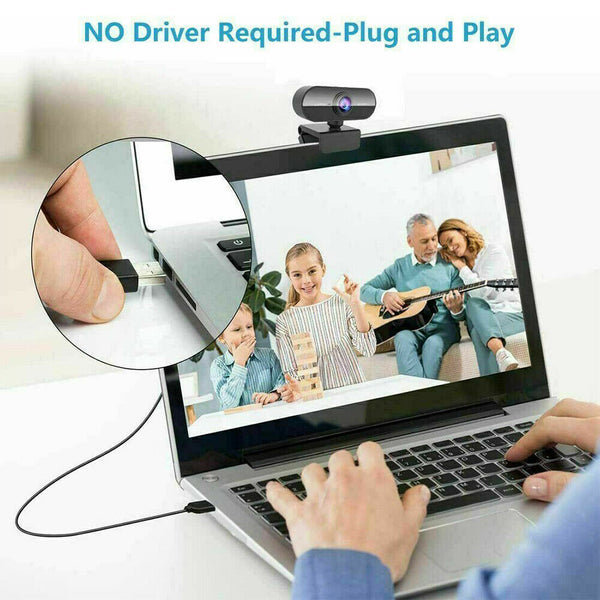 Full HD 1080P Webcam with Microphone USB Streaming Camera For PC MAC Laptops