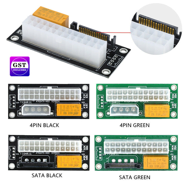 Add2psu ATX 24Pin to 4Pin/SATA Dual PSU Power Supply Sync Adapter