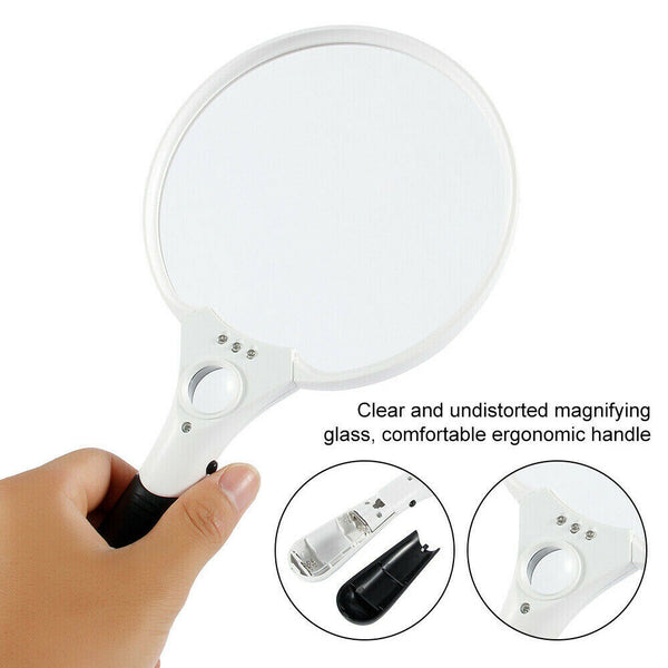 25Times Magnifier Extra Large Handheld Reading Magnifying Glass with 3LED Lights