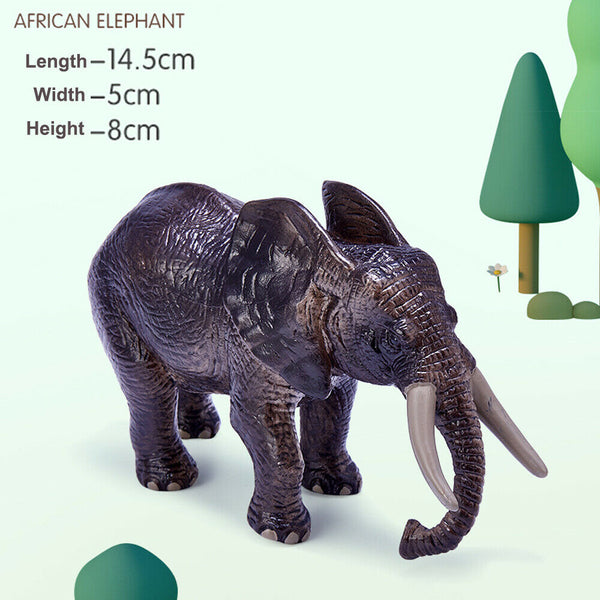 WENNO 5PCS Kids Plastic Figures African Animals Lion Elepheant Ostrich Toys Gift