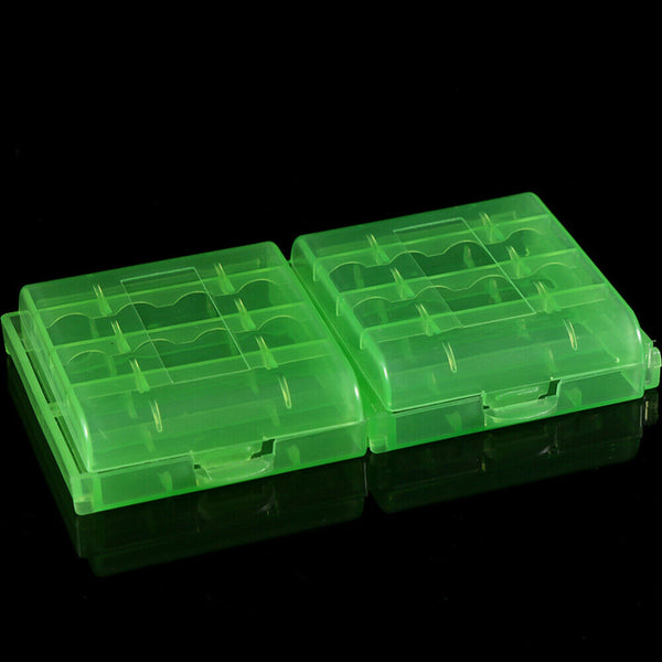 2 X AA AAA Battery Batteries Storage Case Holder Box Hard Plastic Rechargeable