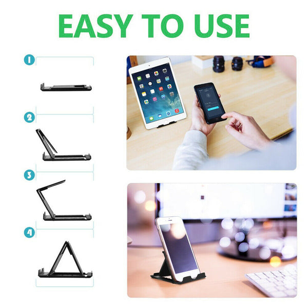 Desk Stand Folding Desktop Holder For Mobile Phone Tablet iPad iPhone Samsung