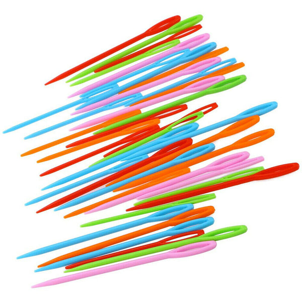 100X Mix Colour Plastic Darning Threading Weaving Sewing Needles Great for Kids