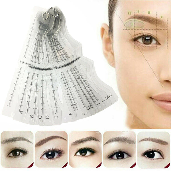 12 pcs Eyebrow Shaping Stencil Template Eye Brow Grooming Kit DIY Makeup Tool AU