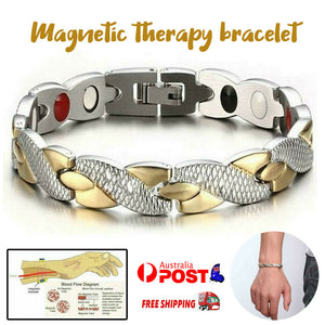 Mens Women Bracelet Magnetic Healing Bio Therapy Arthritis Pain Relief Bangle AU