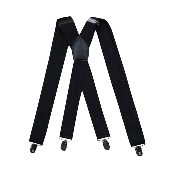 50mm Mens Suspenders Braces Trousers Extra Wide Adjustable 4 clips Elastic Belt