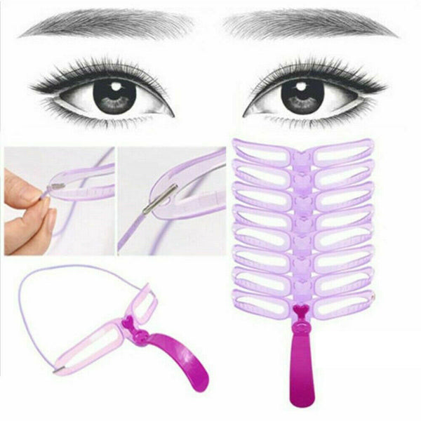 8Pcs Women Makeup Shaping Shaper Eyebrow Grooming Stencil Kit Template DIY