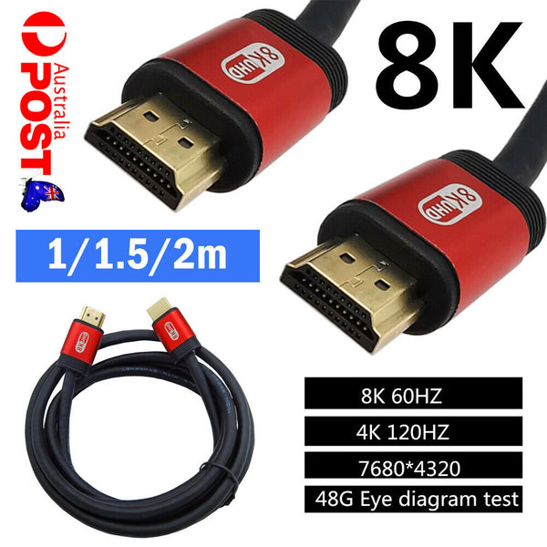 V2.1 Dual HDMI 8K 60Hz / 4K 120Hz 48Gbps 7680X4320 Ultra High Speed Cable Cord