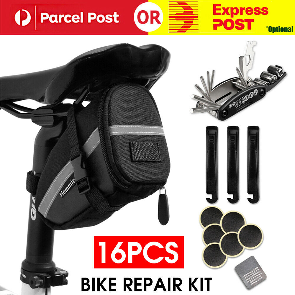 16pcs Hommie Bike Repair Kit Multi Bicycle Puncture Repair Tool Kit Saddle Bag