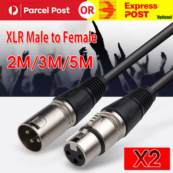 2M-5M Balanced Microphone Cable XLR Patch Lead Male to Female Extension Mic AU