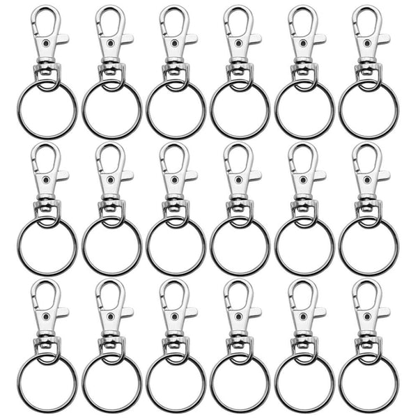 102PCS Swivel Lobster Clasp Clips Hook Alloy Key Ring Split Durable Keychain DIY