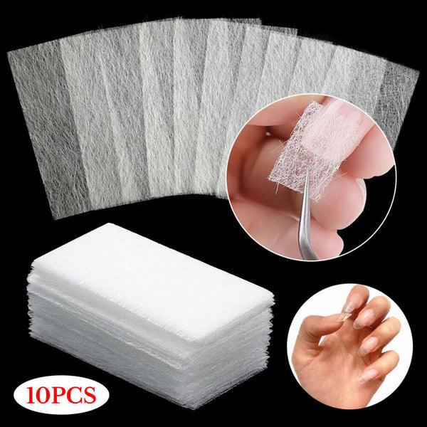 10 Pieces Nail Silk Wrap Repair Kit Extension Silk Fiberglass for Gel Extension