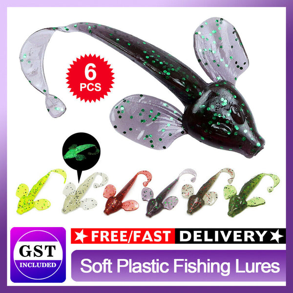 6 PCS Soft Plastic Fishing Lure Tackle Paddle TAIL FLATHEAD Bream Bass Cod Lures