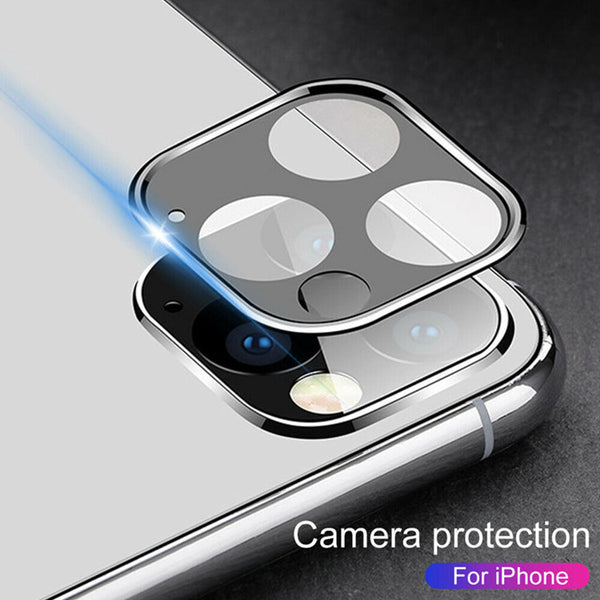 For iPhone 11 Pro Max Back Camera Lens Protector 3D Tempered Glass Metal Frame