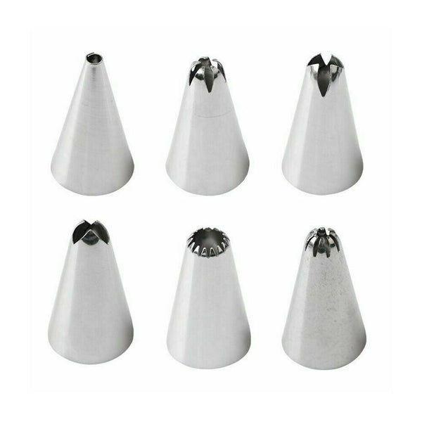 6pcs Nozzle + Silicone Icing Piping Cream Pastry Bag Set Cake Decorating Tool