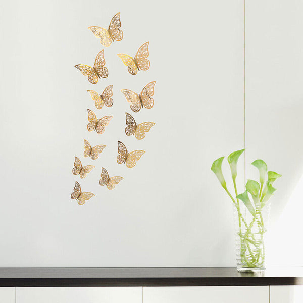 3D Butterfly Wall Decals Stickers Removable Kids Nursery Decoration DIY 12PCS