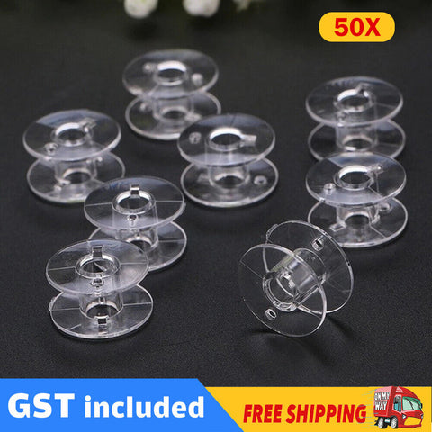 50x Plastic Empty Bobbins for Sewing Machine Janome Brother Elna Singer Bobbins