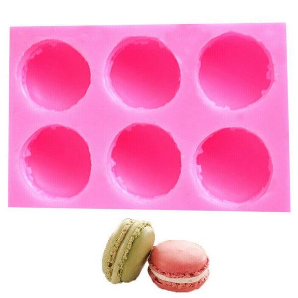 6 Cavity Macaron Silicone Mold 3D Burger Soap Form Mold Cake Chocolate Mould