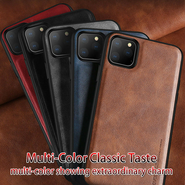 For iPhone 11 Pro Max Back Case Genuine Leather Bumper Cover