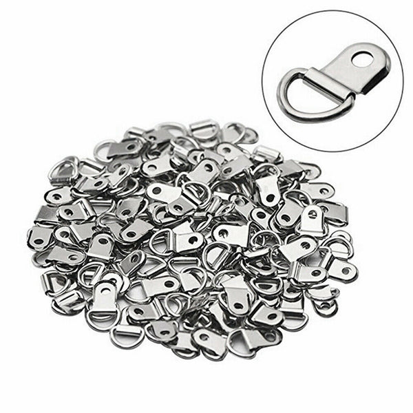 20/60/100 Pcs D-Ring Painting Picture Wall Frame Hanger Hanging Hooks +Screws AU