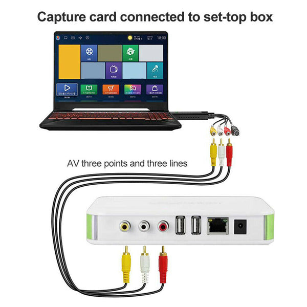 Video Grabber Capture Card VCR VHS to Digital DVD Converter For Mac Windows 8/10