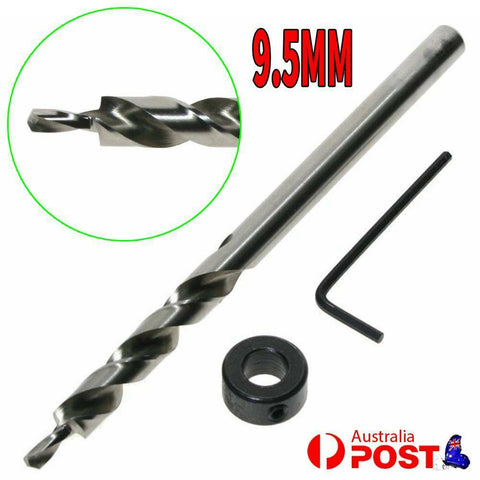 9.5MM Hex Pocket Hole Drill Bit HSS Twist Step Collar Wrench Tool For Kreg