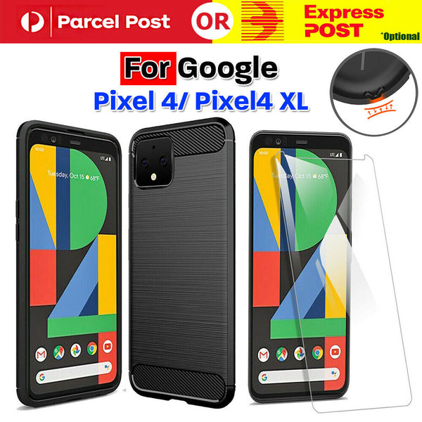 For Google Pixel 4 4XL Silicone Carbon Shockproof Case Anti Knock Bumper Cover