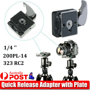 1/4' Camera 323 Quick Release Adapter with Manfrotto 200PL-14 Compat Plate Kits