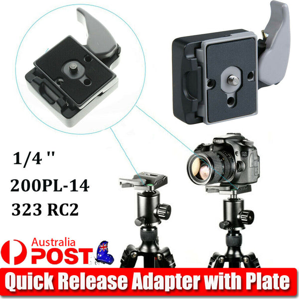 1/4' Camera 323 Quick Release Adapter with Manfrotto 200PL-14 Compat Plate Kits