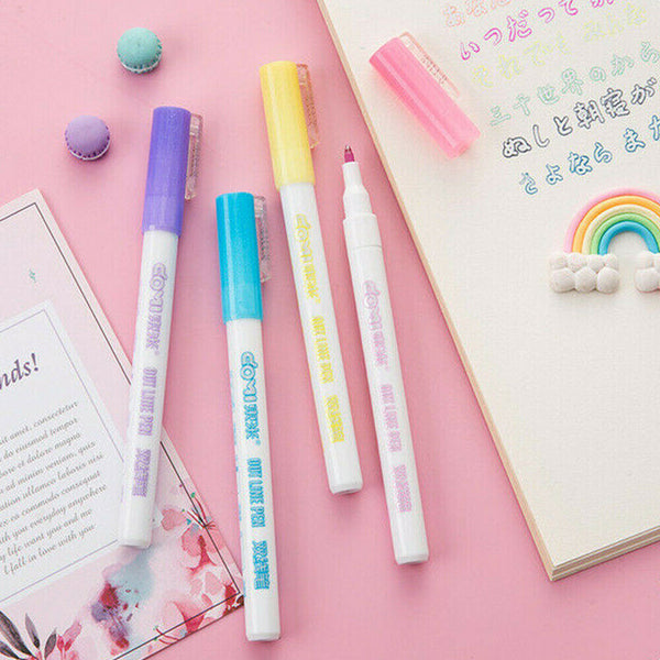 8 Colors Gift Card Writing & Drawing Double Line Outline Pen Two-line Color Pen