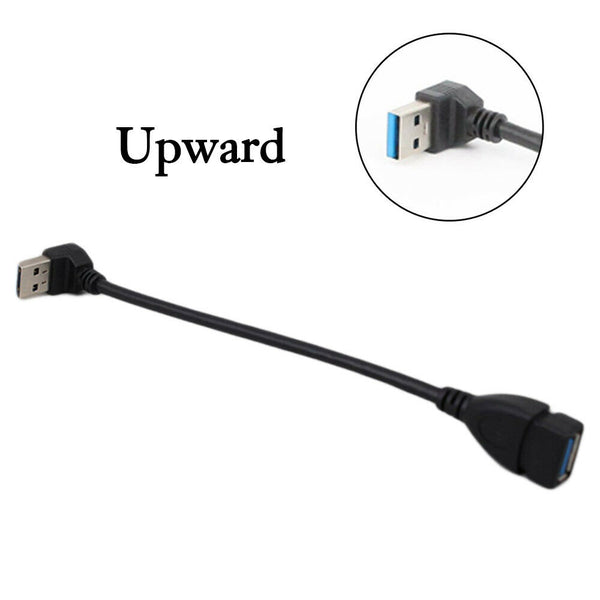 USB 3.0 Type A 90 Degree Left Right Angle Extension Cable Male to Female Adapter