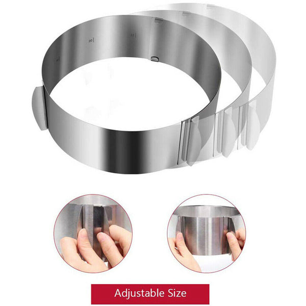 1PC Adjustable Stainless Steel Round Mould DIY Pastry Ring Tool For Mousse Cake