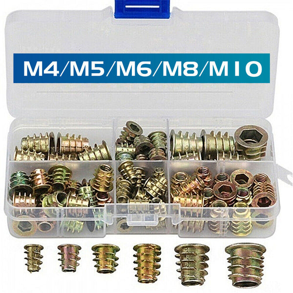 105 X M4 M5 M6 M8 M10 Thread Hex Drive Insert Fixing Wood Screw Inserts Nut Box