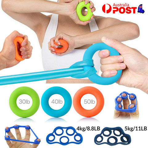 Set of 5pcs Finger Stretcher Hand Resistance Band Hand Grip Strength Exercise