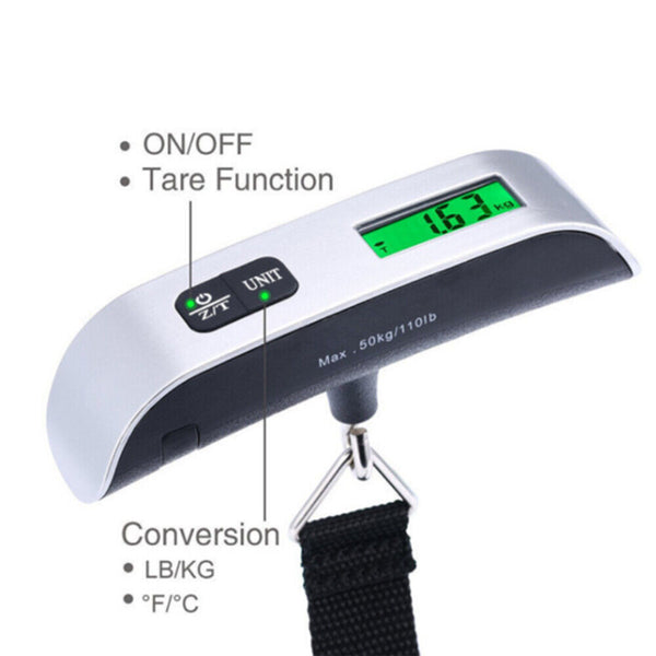 Portable Electronic 50 KG Digital Luggage Scale Weight Travel Measures Weighing