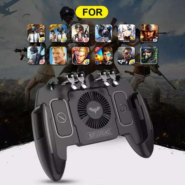 Six-Finger Mobile Phone Controller Cooling Fan Joystick Gamepad For PUBG Game AU